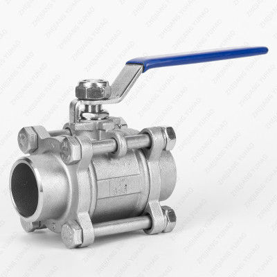 Válvula de soldadura de bolas de trasero de acero inoxidable 304 316 3PC