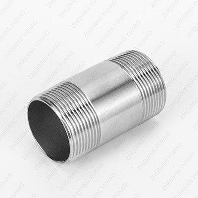 Matériaux de plomberie d'acier inoxydable à long canon mamelons de type Union mâle SS double tube mamelons